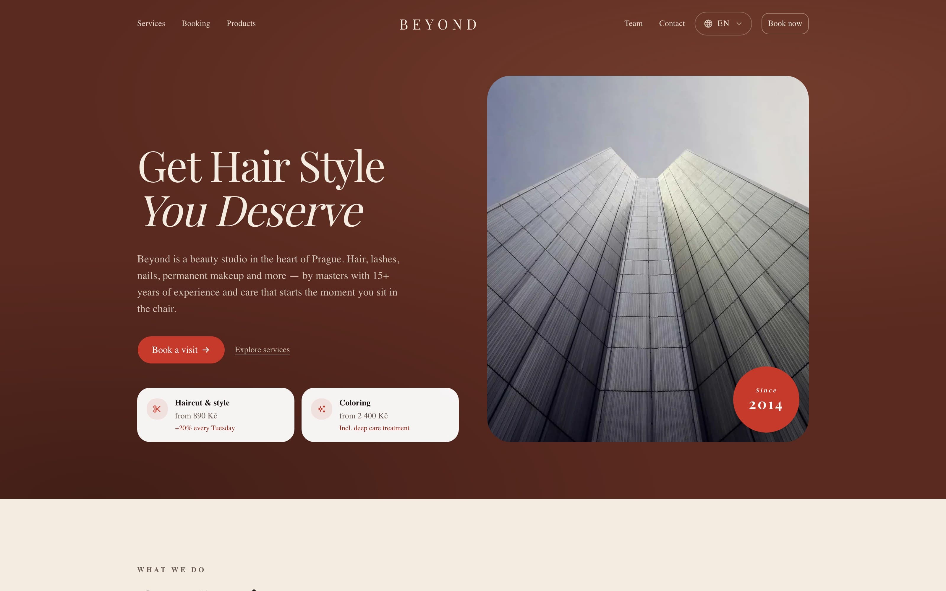 Beauty studio — 24/7 booking