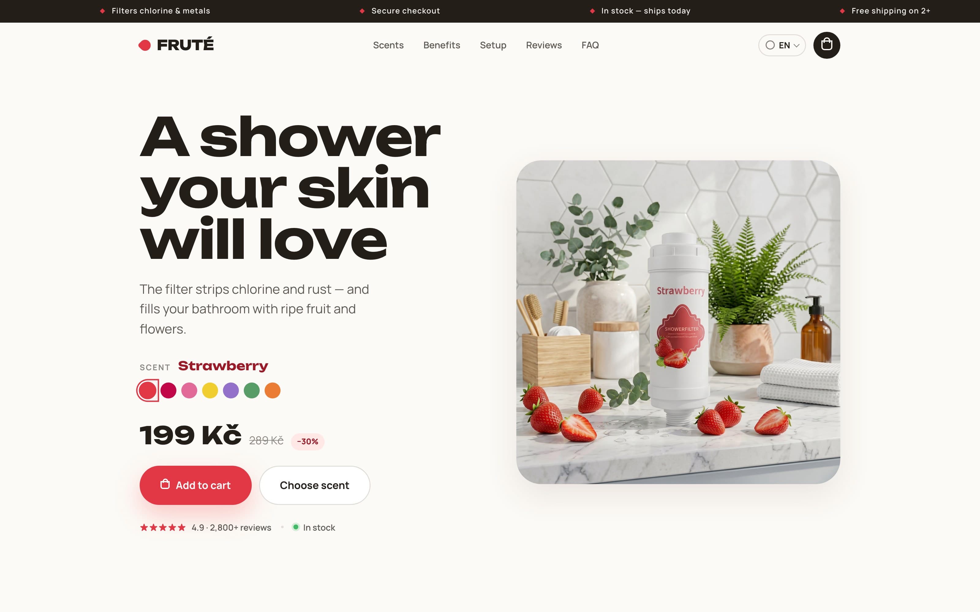 Shower-filter brand — live in days
